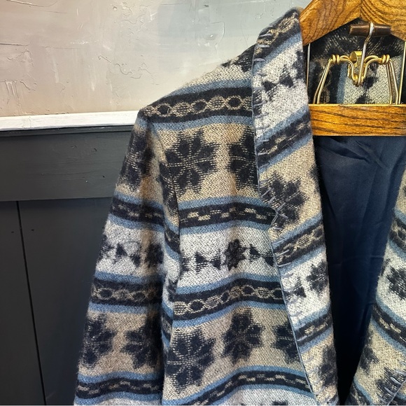 Christopher & Banks Wool Blend Patterned Women's Blazer‎ Jacket size Large - Picture 3 of 15